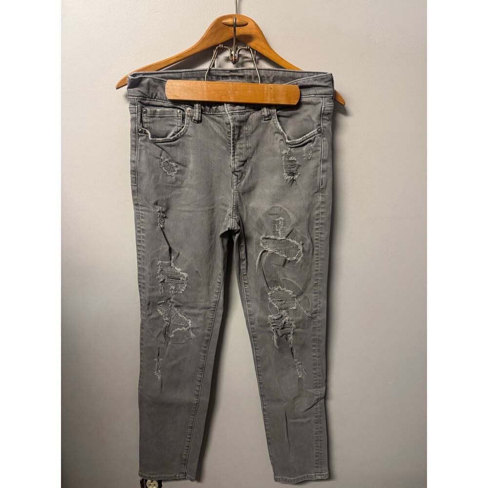 American Eagle Grey Distressed Skinny Jeans